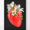 Anatomie cardiaque II - Floral - Noir