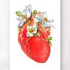 Anatomie cardiaque II - Floral - Blanc