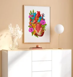 Anatomie cardiaque IV - Floral - Blanc