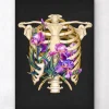 Anatomie de la cage thoracique - Floral - Noir