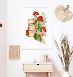 Anatomie de la colonne vertébrale II - Floral - Blanc