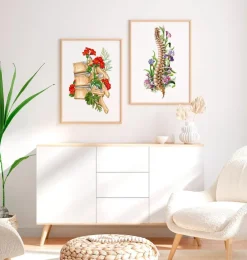 Anatomie de la colonne vertébrale II - Floral - Blanc