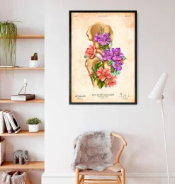 Anatomie de la hanche - Floral - Vintage