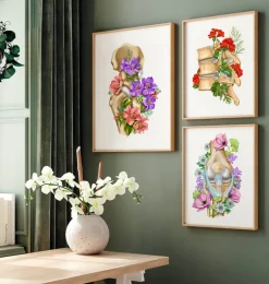 Anatomie de la hanche - Floral - Blanc