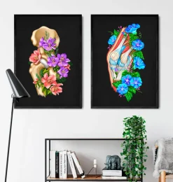 Anatomie de la hanche - Floral - Noir