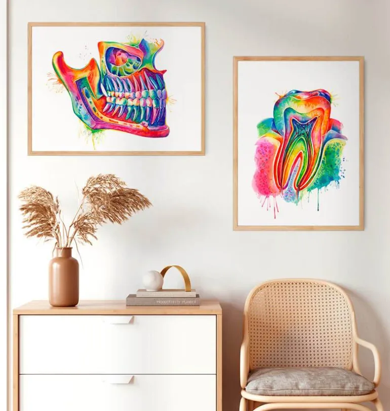 Anatomie de la mâchoire - Aquarelle