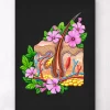Anatomie de la peau - Floral - Noir