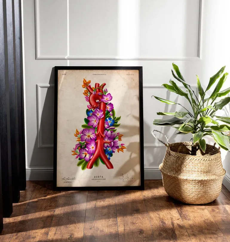 Anatomie de l'aorte - Floral - Vintage