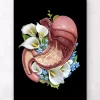 Anatomie de l'estomac - Floral - Noir