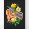 Anatomie de l'oreille - Floral - Noir