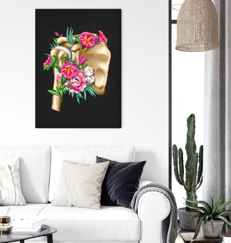 Anatomie de l'épaule - Floral - Noir