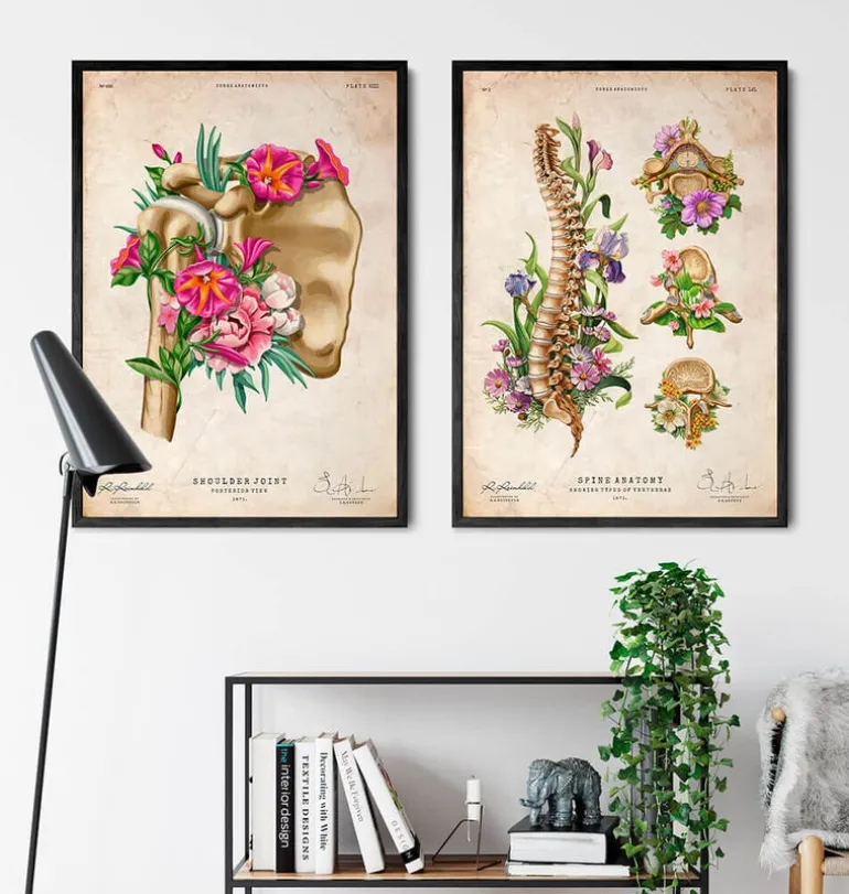 Anatomie de l'épaule - Floral - Vintage