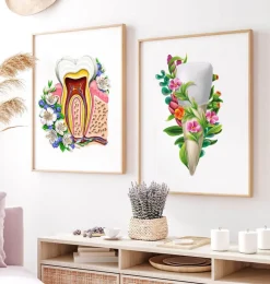 Anatomie dentaire III - Floral - Blanc