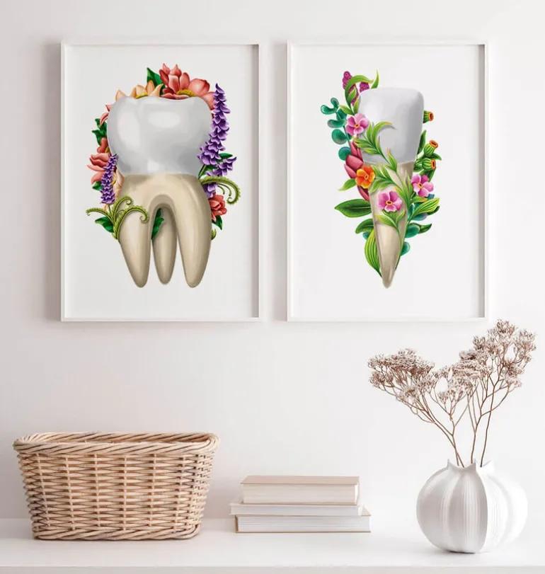 Anatomie dentaire IV - Floral - Blanc