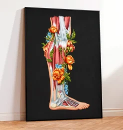 Anatomie des jambes - Floral - Noir