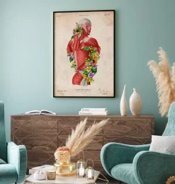 Anatomie des muscles - Floral - Vintage
