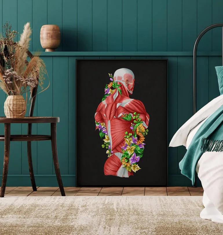 Anatomie des muscles - Floral - Noir