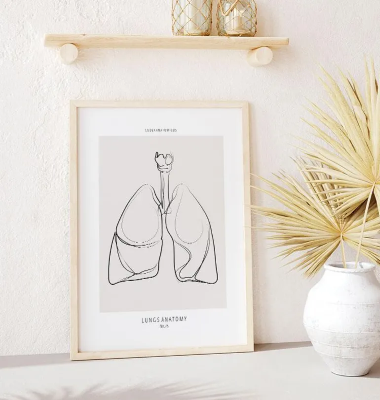 Anatomie des poumons - Line Art