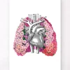 Anatomie des poumons II - Floral - Blanc