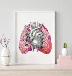 Anatomie des poumons II - Floral - Blanc
