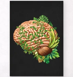 Anatomie du cerveau IV - Floral - Vintage
