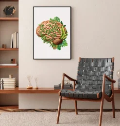 Anatomie du cerveau IV - Floral - Vintage