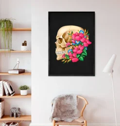 Anatomie du crâne III - Floral - Noir