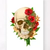 Anatomie du crâne IV - Floral - Blanc