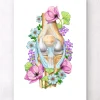 Anatomie du genou - Floral - Blanc