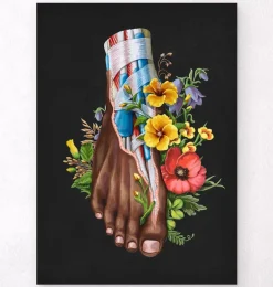Anatomie du pied II - Floral - Noir