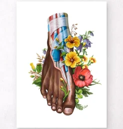 Anatomie du pied II - Floral - Blanc