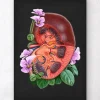 Anatomie du rein - Floral - Noir
