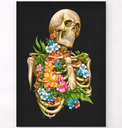 Anatomie du squelette - Floral - Noir