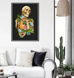 Anatomie du squelette - Floral - Noir