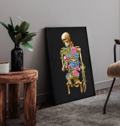 Anatomie du squelette II - Floral - Noir