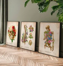 Anatomie du squelette II - Floral - Vintage