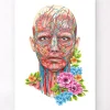 Anatomie du visage - Floral - Blanc