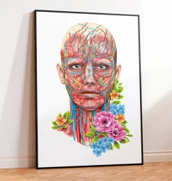 Anatomie du visage - Floral - Blanc