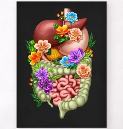 Appareil digestif - Floral - Noir