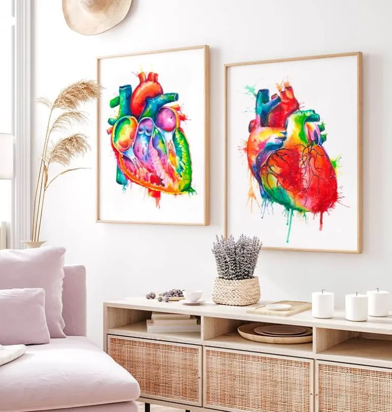 Art d'anatomie cardiaque - Aquarelle