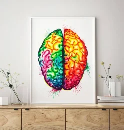 Art de l'anatomie du cerveau II - Aquarelle