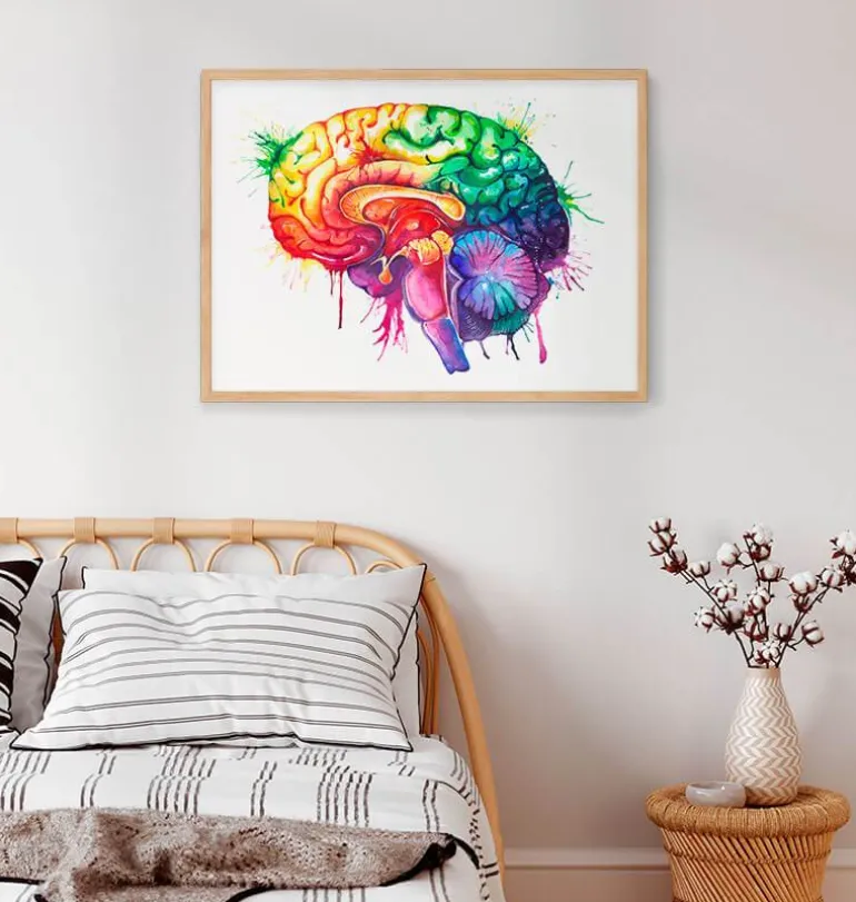 Art de l'anatomie du cerveau - Aquarelle