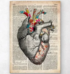 Art floral coeur motif - Ancien dictionnaire