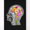 Cerveau anatomique avec fleurs II