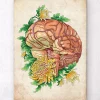 Cerveau avec fleurs - Vieux papiers