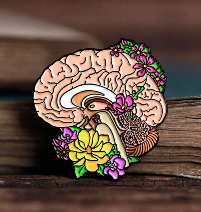 Cerveau avec fleurs II - Pins
