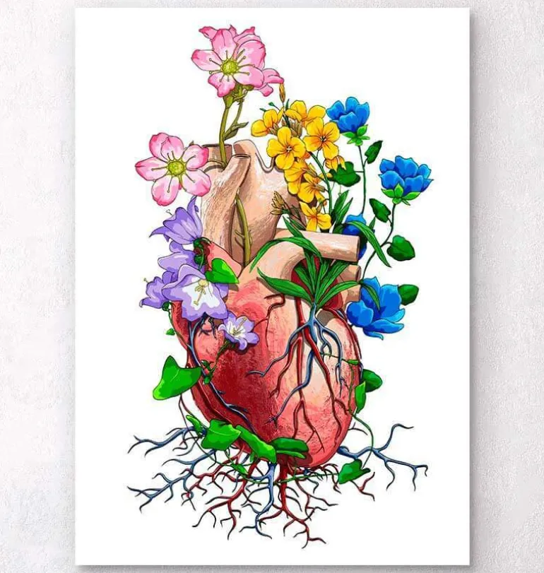 Coeur avec fleurs