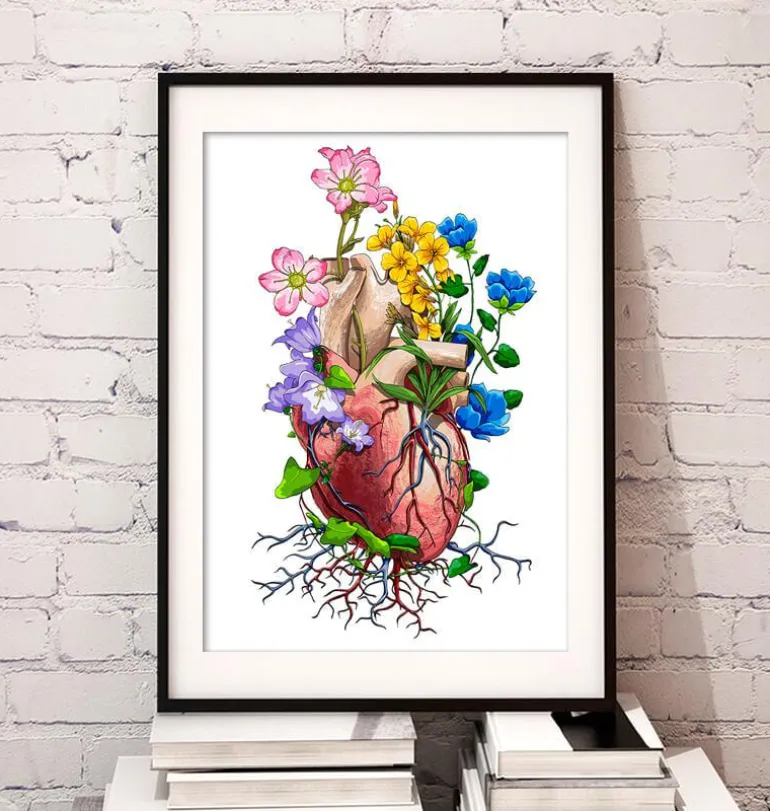 Coeur avec fleurs