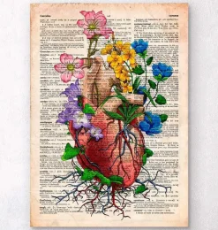 Coeur avec fleurs - Page du dictionnaire