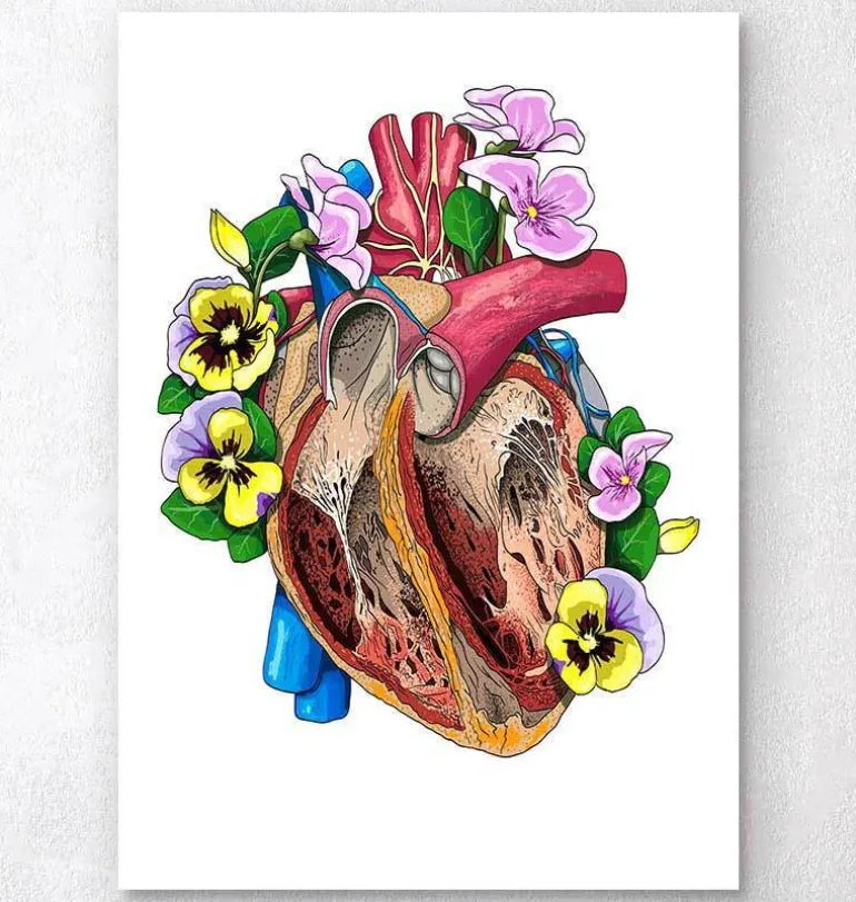 Coeur avec fleurs II
